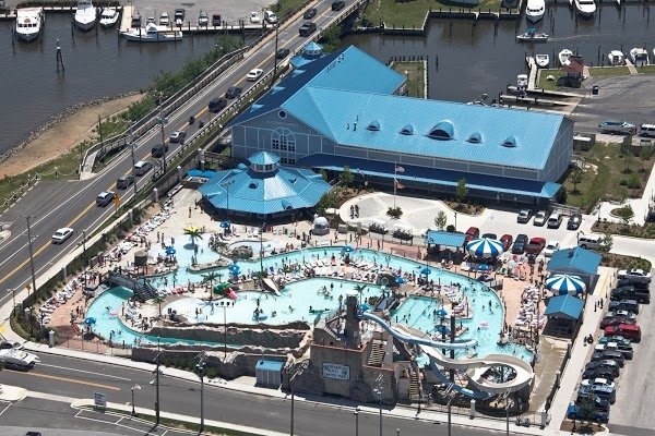 Aerial view of water park 